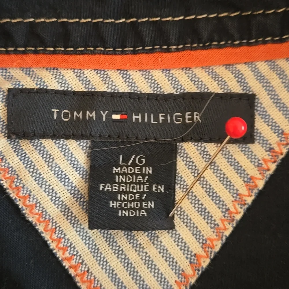 Tommy Hilfiger navy short-sleeved shirt Sz L - Picture 5 of 7